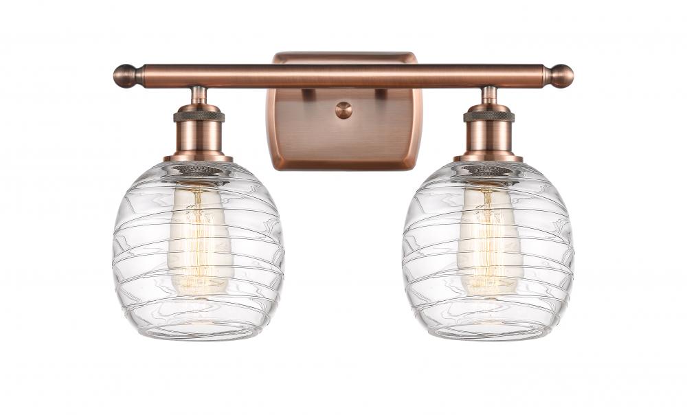 Belfast - 2 Light - 16 inch - Antique Copper - Bath Vanity Light