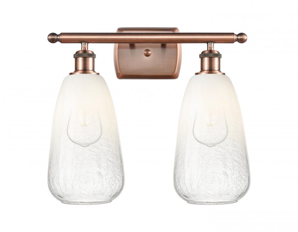 Brookhaven Almond - 2 Light - 16 inch - Antique Copper - Bath Vanity Light