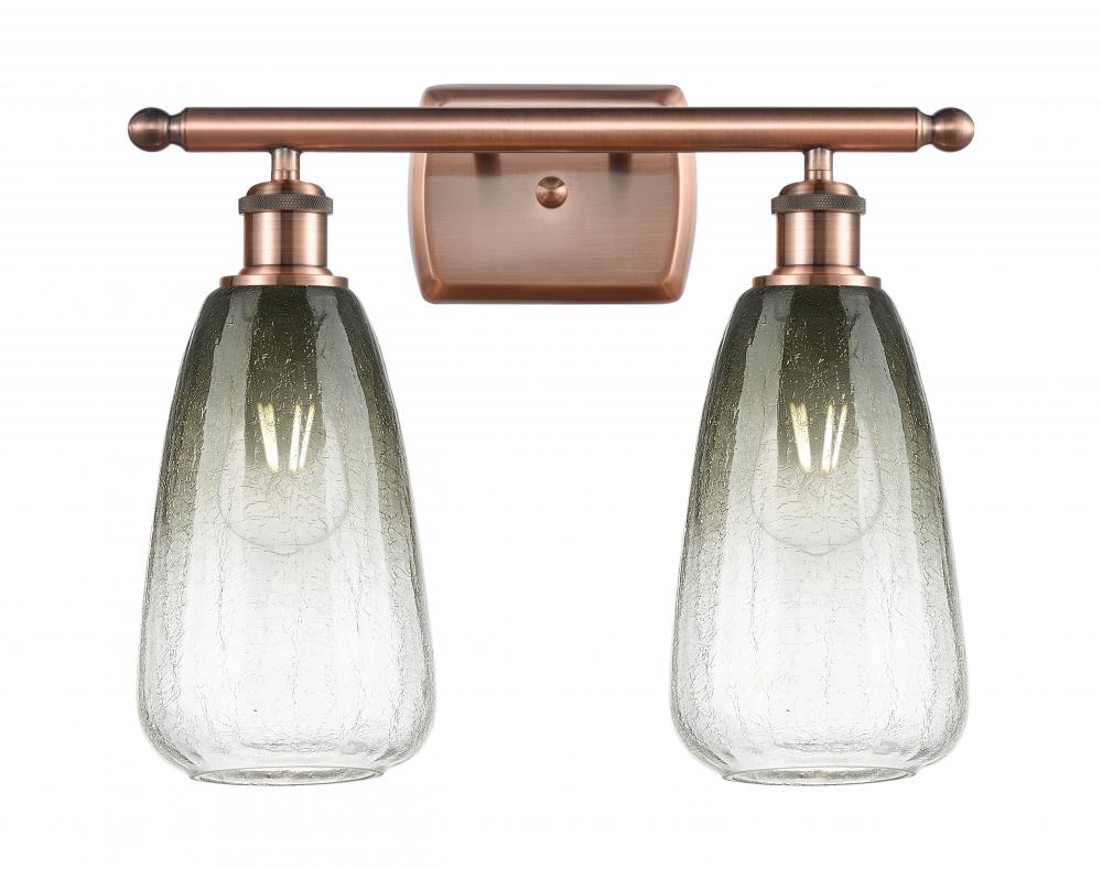 Brookhaven Almond - 2 Light - 16 inch - Antique Copper - Bath Vanity Light