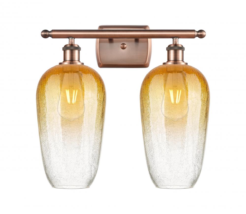 Brookhaven Flute - 2 Light - 17 inch - Antique Copper - Bath Vanity Light