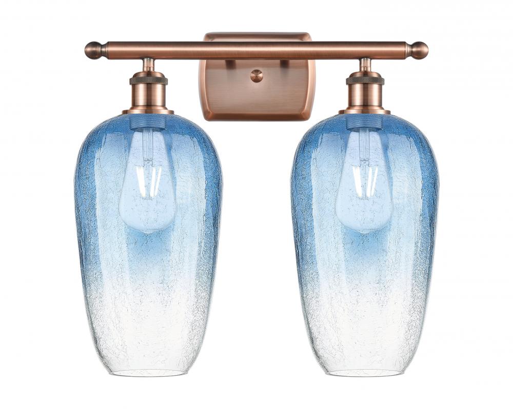 Brookhaven Flute - 2 Light - 17 inch - Antique Copper - Bath Vanity Light