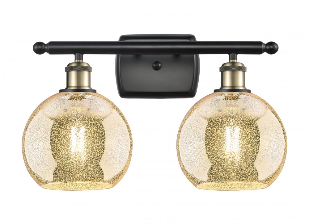 Athens - 2 Light - 18 inch - Black Antique Brass - Bath Vanity Light