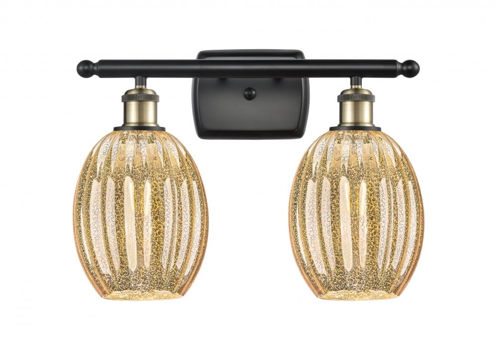 Preston Bulb - 2 Light - 16 inch - Black Antique Brass - Bath Vanity Light