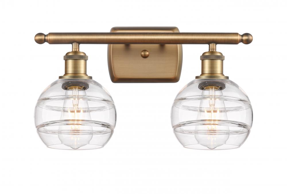 Rochester - 2 Light - 16 inch - Brushed Brass - Bath Vanity Light
