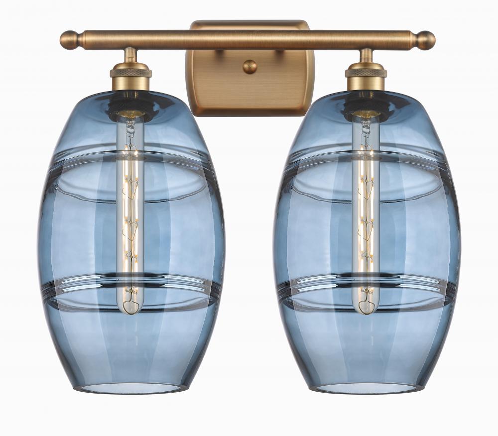 Vaz - 2 Light - 18 inch - Brushed Brass - Bath Vanity Light