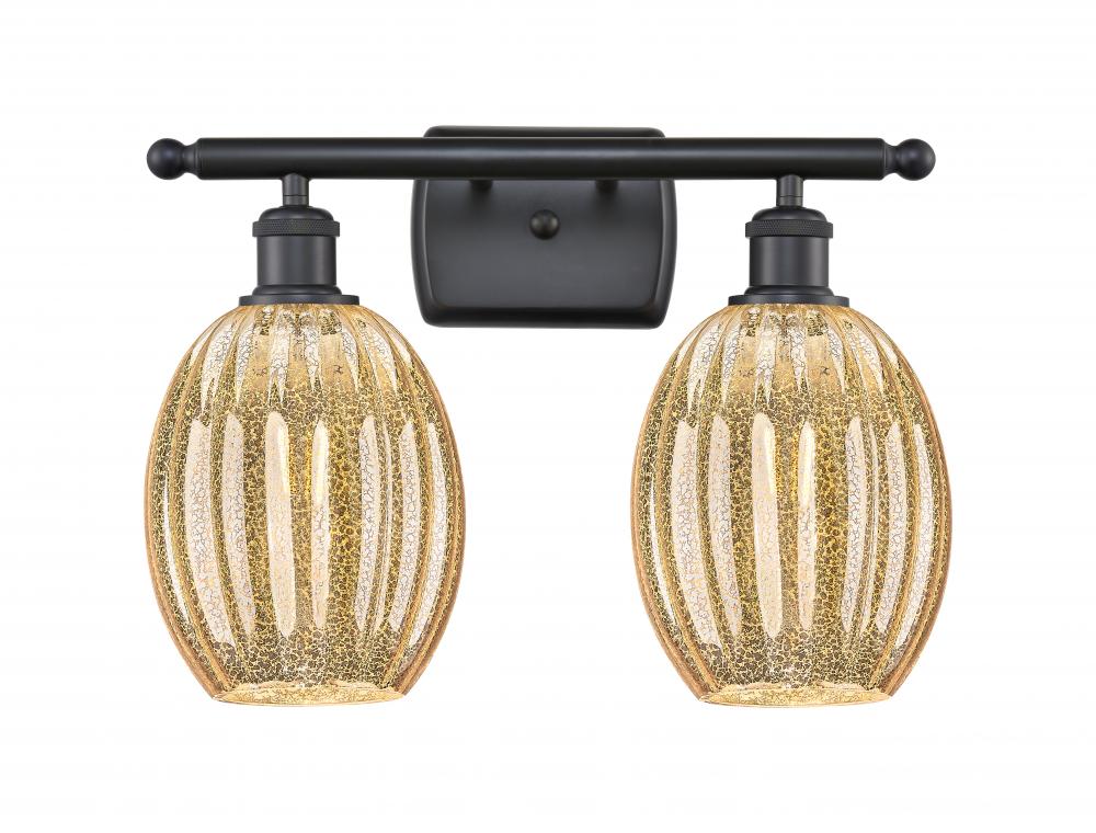 Preston Bulb - 2 Light - 16 inch - Matte Black - Bath Vanity Light