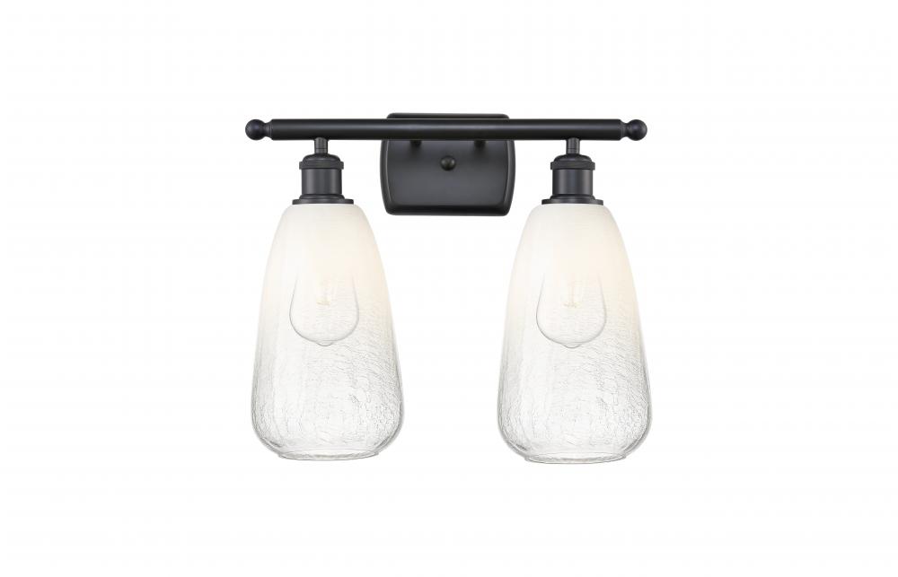Brookhaven Almond - 2 Light - 16 inch - Matte Black - Bath Vanity Light