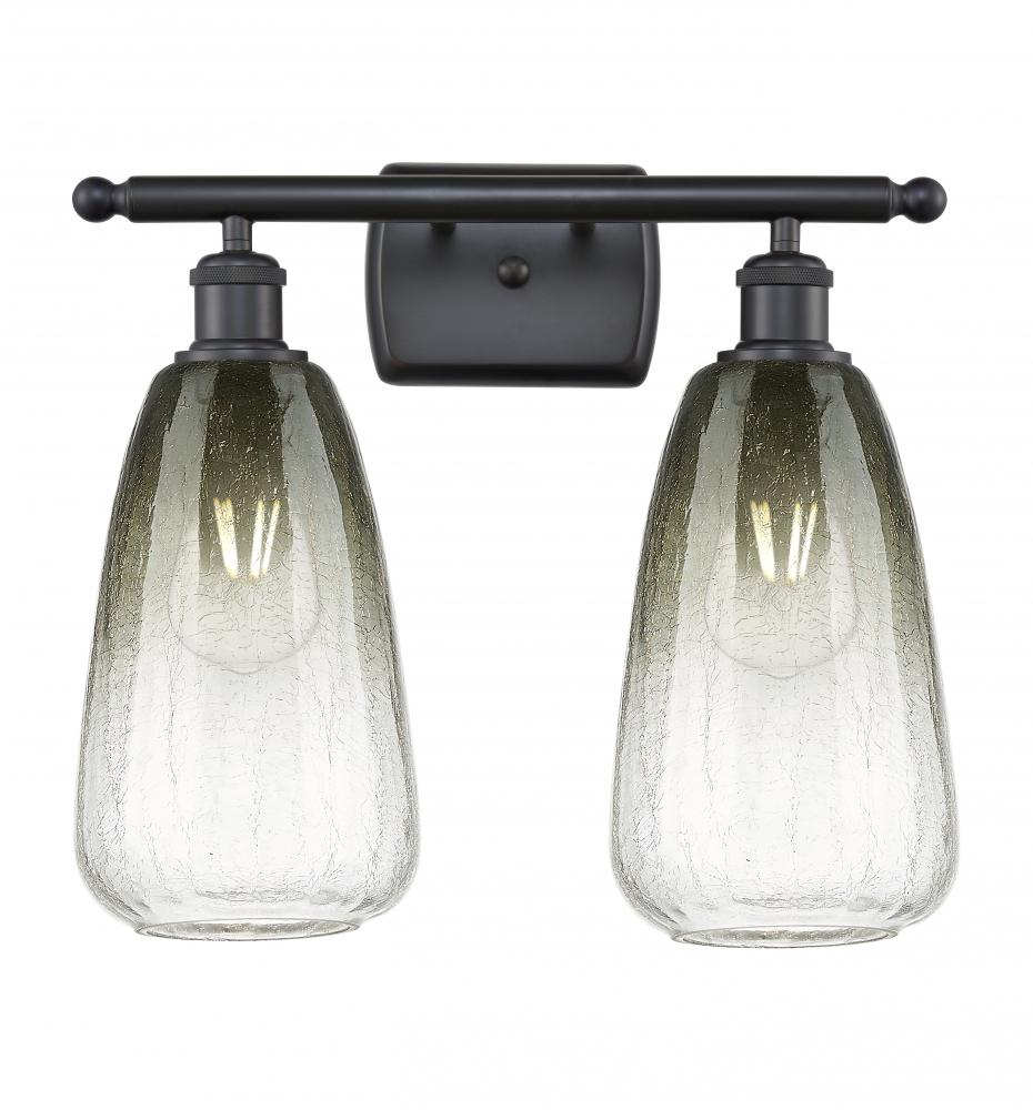 Brookhaven Almond - 2 Light - 16 inch - Matte Black - Bath Vanity Light