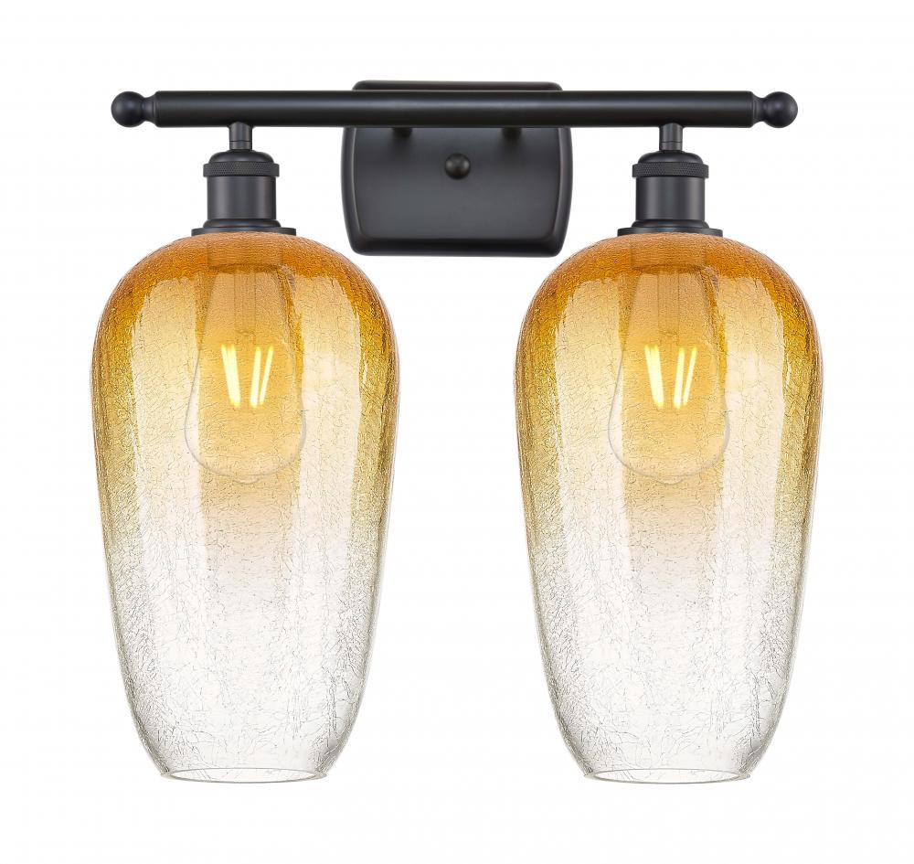 Brookhaven Flute - 2 Light - 17 inch - Matte Black - Bath Vanity Light