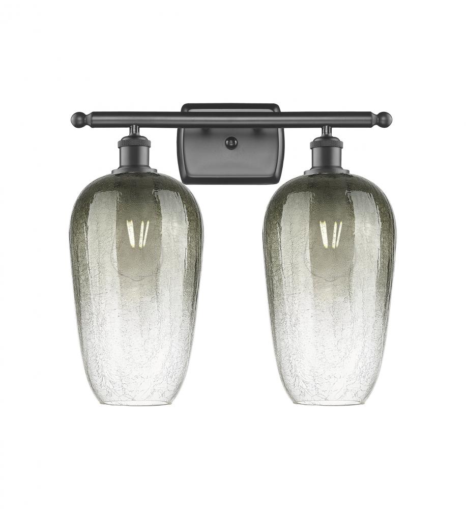 Brookhaven Flute - 2 Light - 17 inch - Matte Black - Bath Vanity Light