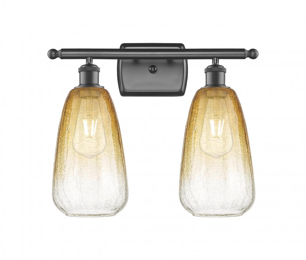 Brookhaven Almond - 2 Light - 16 inch - Oil Rubbed Bronze - Bath Vanity Light