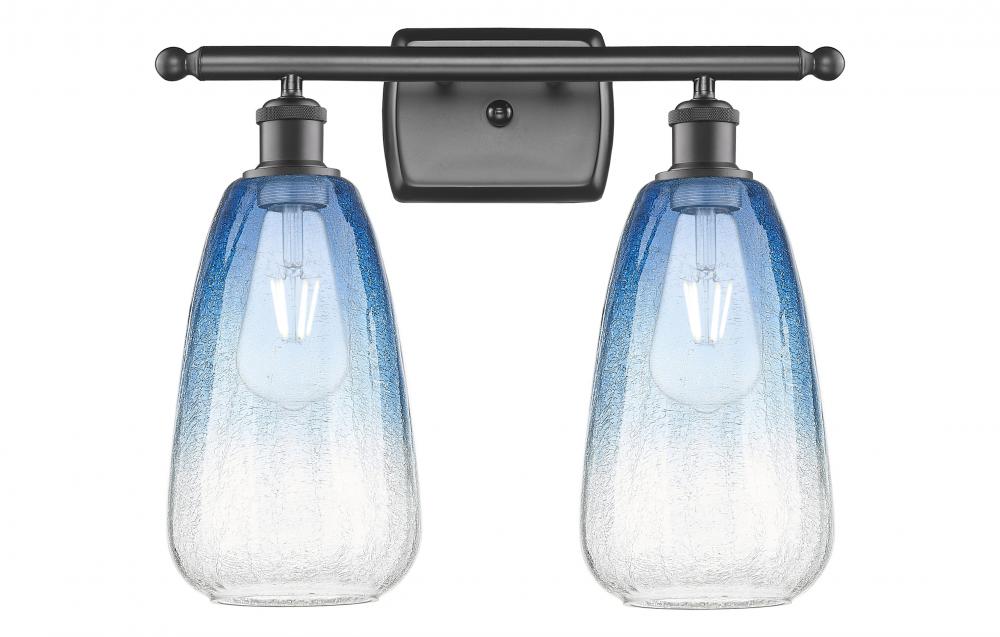 Brookhaven Almond - 2 Light - 16 inch - Oil Rubbed Bronze - Bath Vanity Light