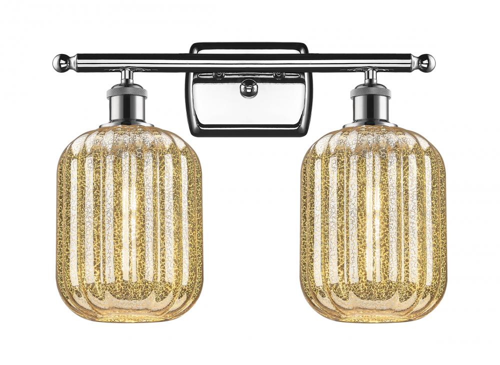 Preston Cylinder - 2 Light - 17 inch - Polished Chrome - Bath Vanity Light