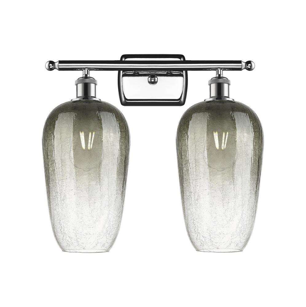 Brookhaven Flute - 2 Light - 17 inch - Polished Chrome - Bath Vanity Light