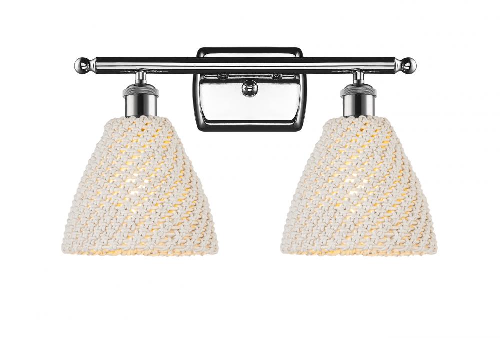 Bristol Natural - 2 Light - 18 inch - Polished Chrome - Bath Vanity Light