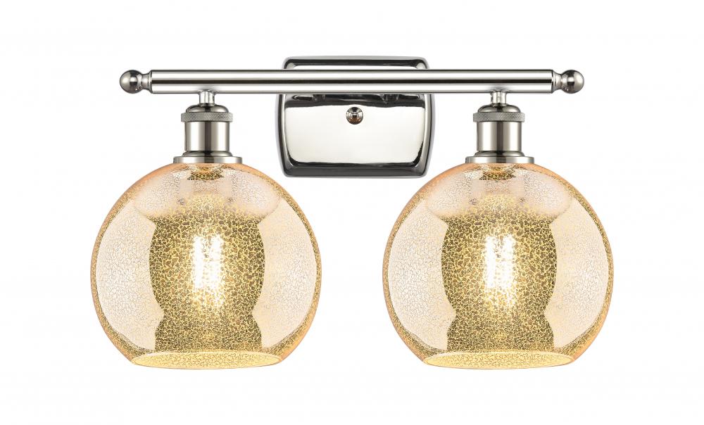 Athens - 2 Light - 18 inch - Polished Nickel - Bath Vanity Light