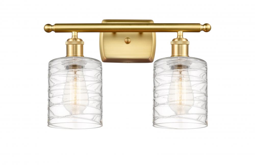 Cobbleskill - 2 Light - 15 inch - Satin Gold - Bath Vanity Light