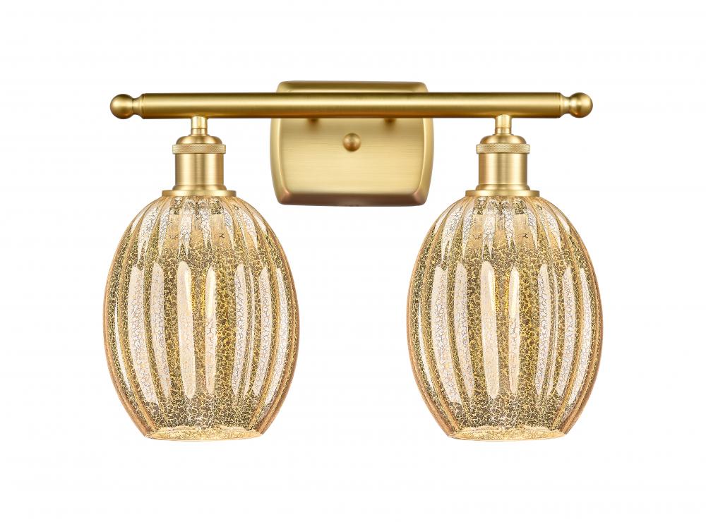 Preston Bulb - 2 Light - 16 inch - Satin Gold - Bath Vanity Light