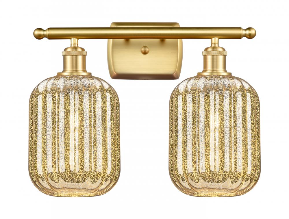 Preston Cylinder - 2 Light - 17 inch - Satin Gold - Bath Vanity Light