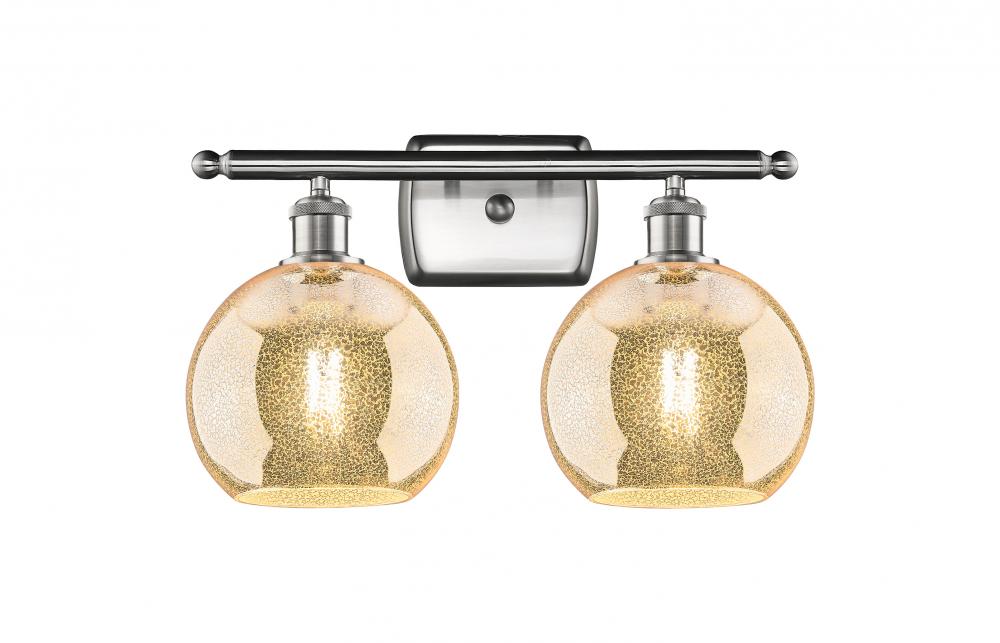 Athens - 2 Light - 18 inch - Brushed Satin Nickel - Bath Vanity Light