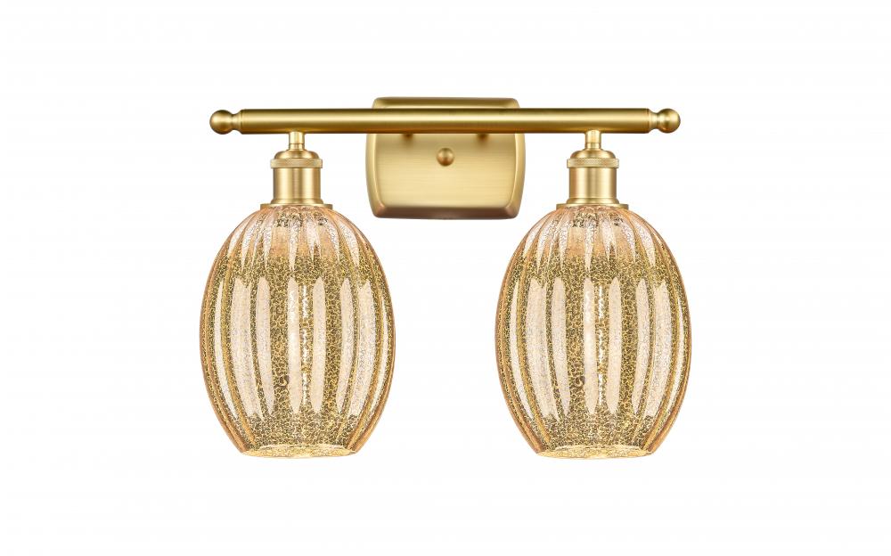 Preston Bulb - 2 Light - 16 inch - Brushed Satin Nickel - Bath Vanity Light