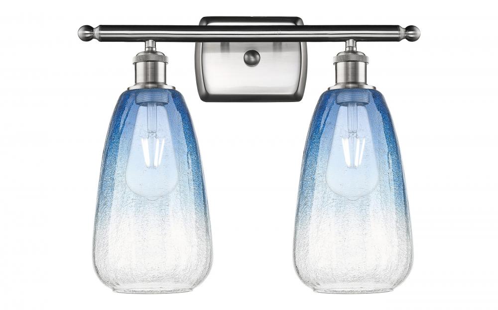 Brookhaven Almond - 2 Light - 16 inch - Brushed Satin Nickel - Bath Vanity Light