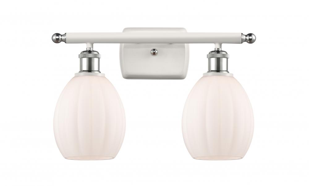 Eaton - 2 Light - 16 inch - White Polished Chrome - Bath Vanity Light