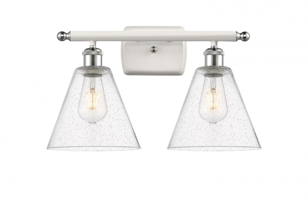 Berkshire - 2 Light - 18 inch - White Polished Chrome - Bath Vanity Light