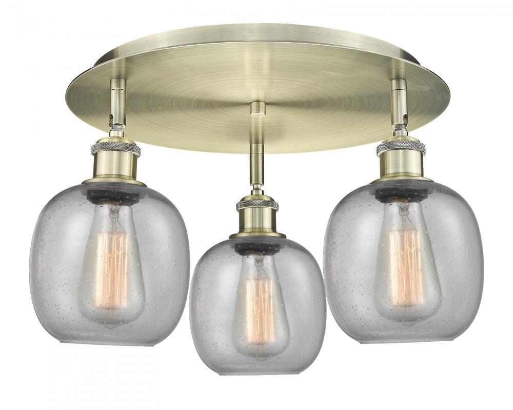 Belfast - 3 Light - 18 inch - Antique Brass - Semi-Flush Mount