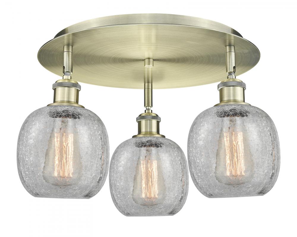 Belfast - 3 Light - 18 inch - Antique Brass - Semi-Flush Mount