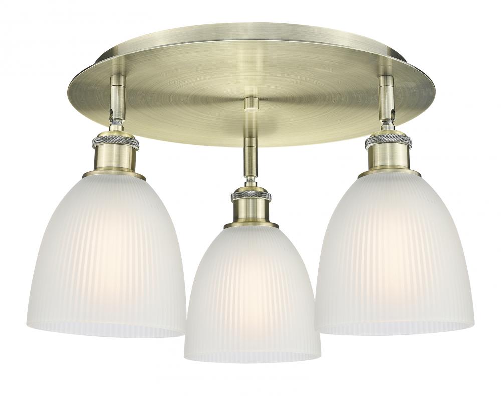 Castile - 3 Light - 18 inch - Antique Brass - Semi-Flush Mount