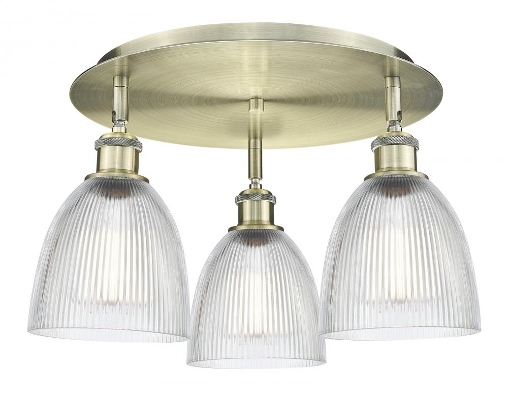 Castile - 3 Light - 18 inch - Antique Brass - Semi-Flush Mount