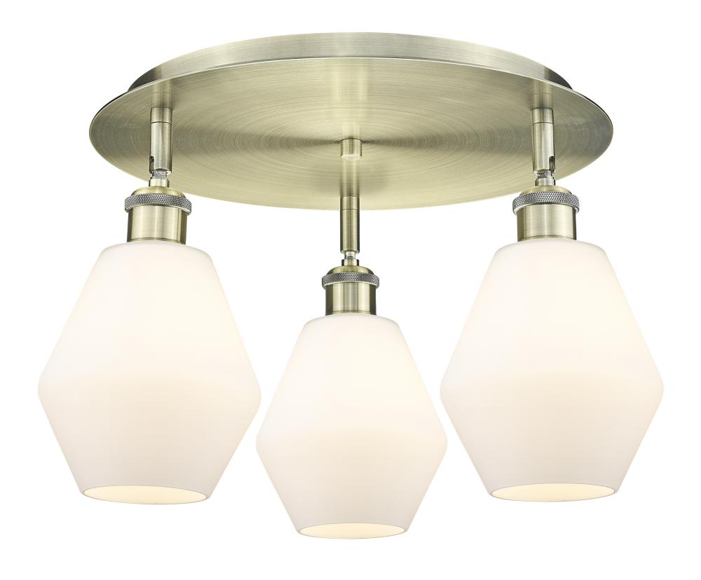 Cindyrella - 3 Light - 18 inch - Antique Brass - Semi-Flush Mount
