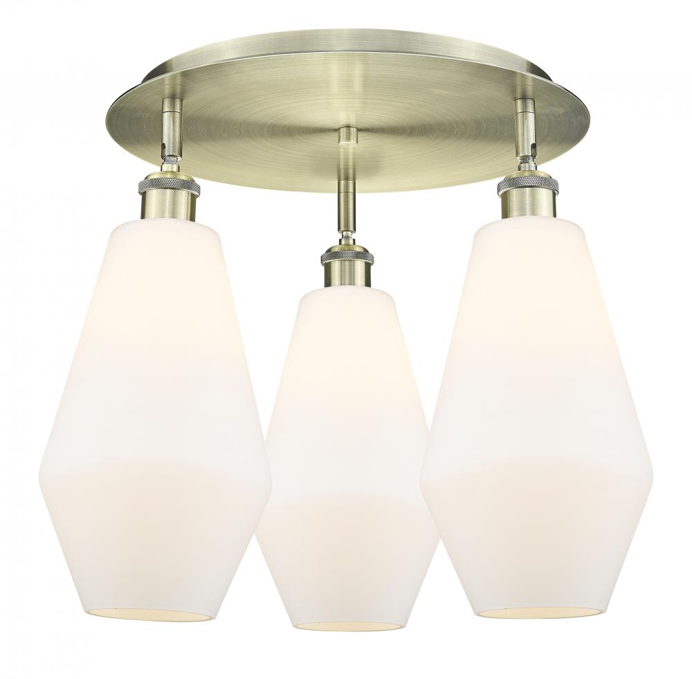 Cindyrella - 3 Light - 19 inch - Antique Brass - Semi-Flush Mount