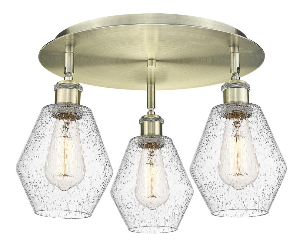Cindyrella - 3 Light - 18 inch - Antique Brass - Semi-Flush Mount