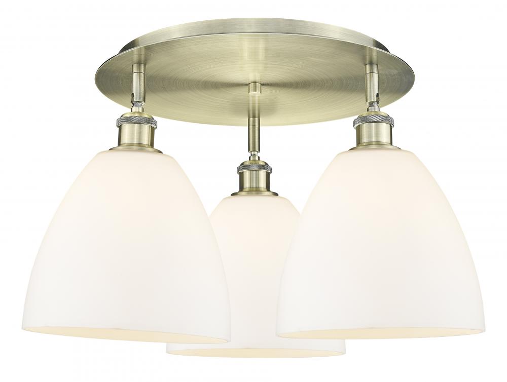 Bristol - 3 Light - 21 inch - Antique Brass - Semi-Flush Mount