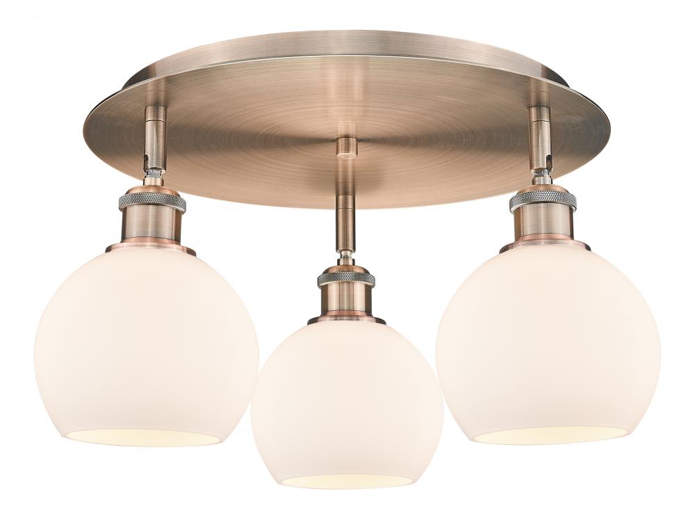 Athens - 3 Light - 18 inch - Antique Copper - Semi-Flush Mount