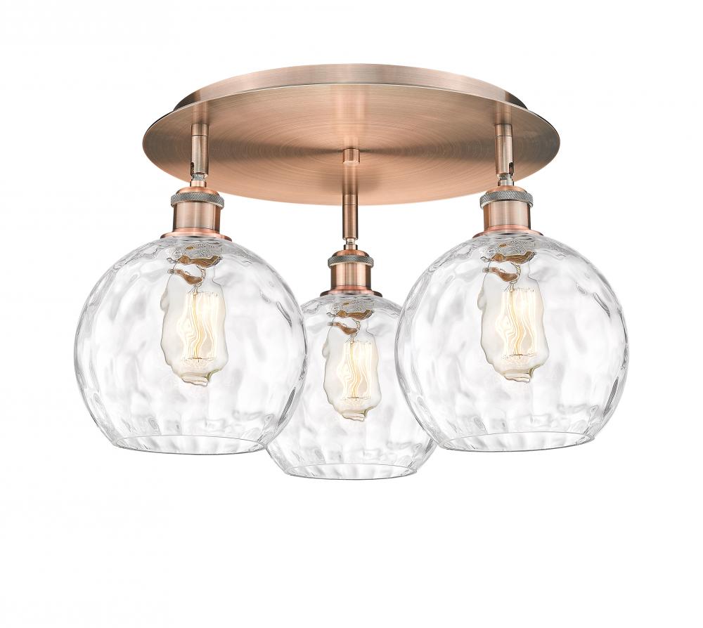 Athens Water Glass - 3 Light - 20 inch - Antique Copper - Semi-Flush Mount