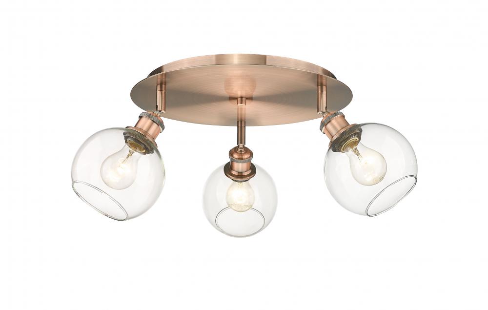 Athens - 3 Light - 18 inch - Antique Copper - Semi-Flush Mount