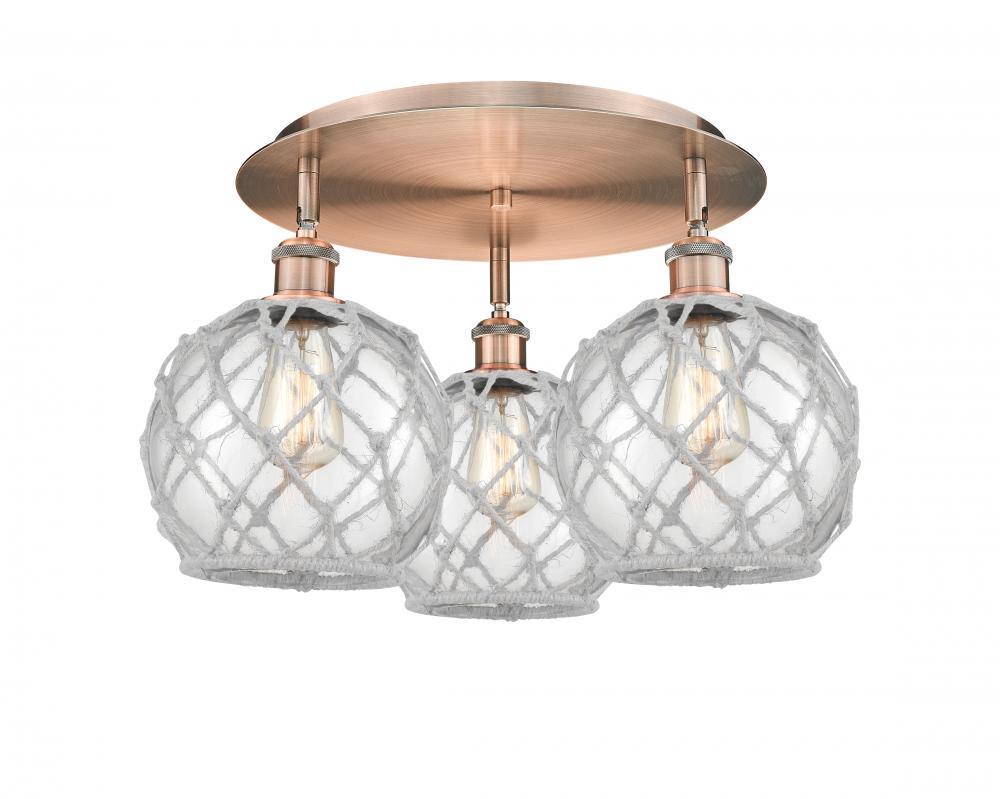 Farmhouse Rope - 3 Light - 20 inch - Antique Copper - Semi-Flush Mount
