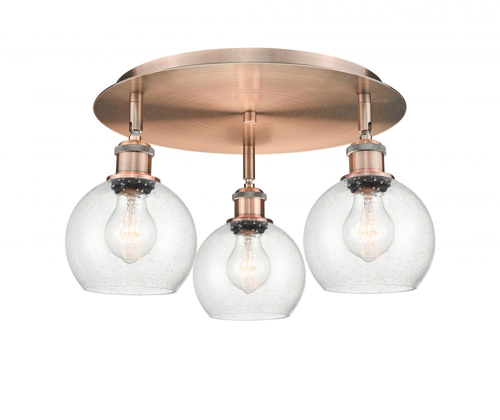 Athens - 3 Light - 18 inch - Antique Copper - Semi-Flush Mount