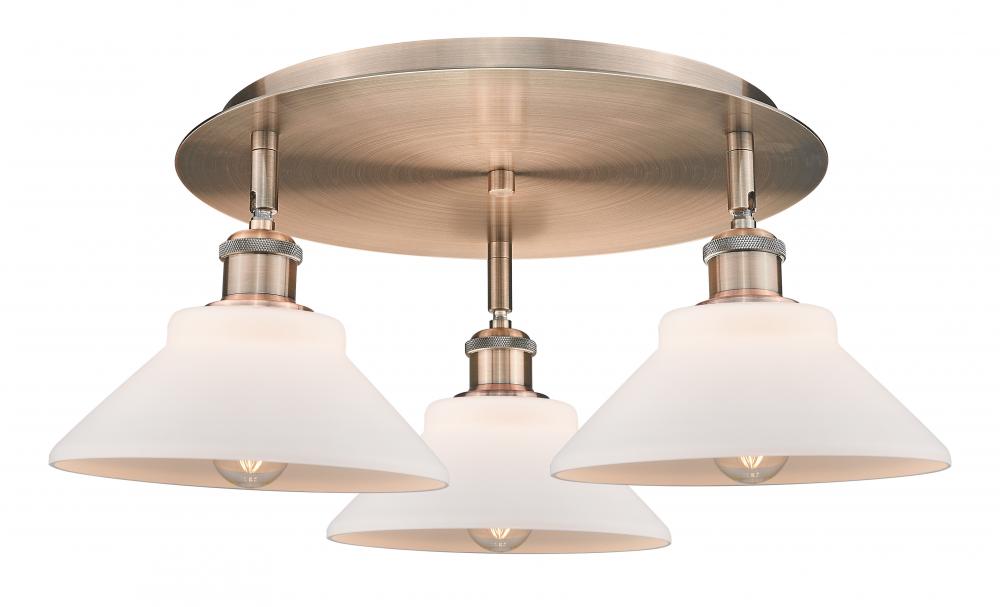 Orwell - 3 Light - 20 inch - Antique Copper - Semi-Flush Mount