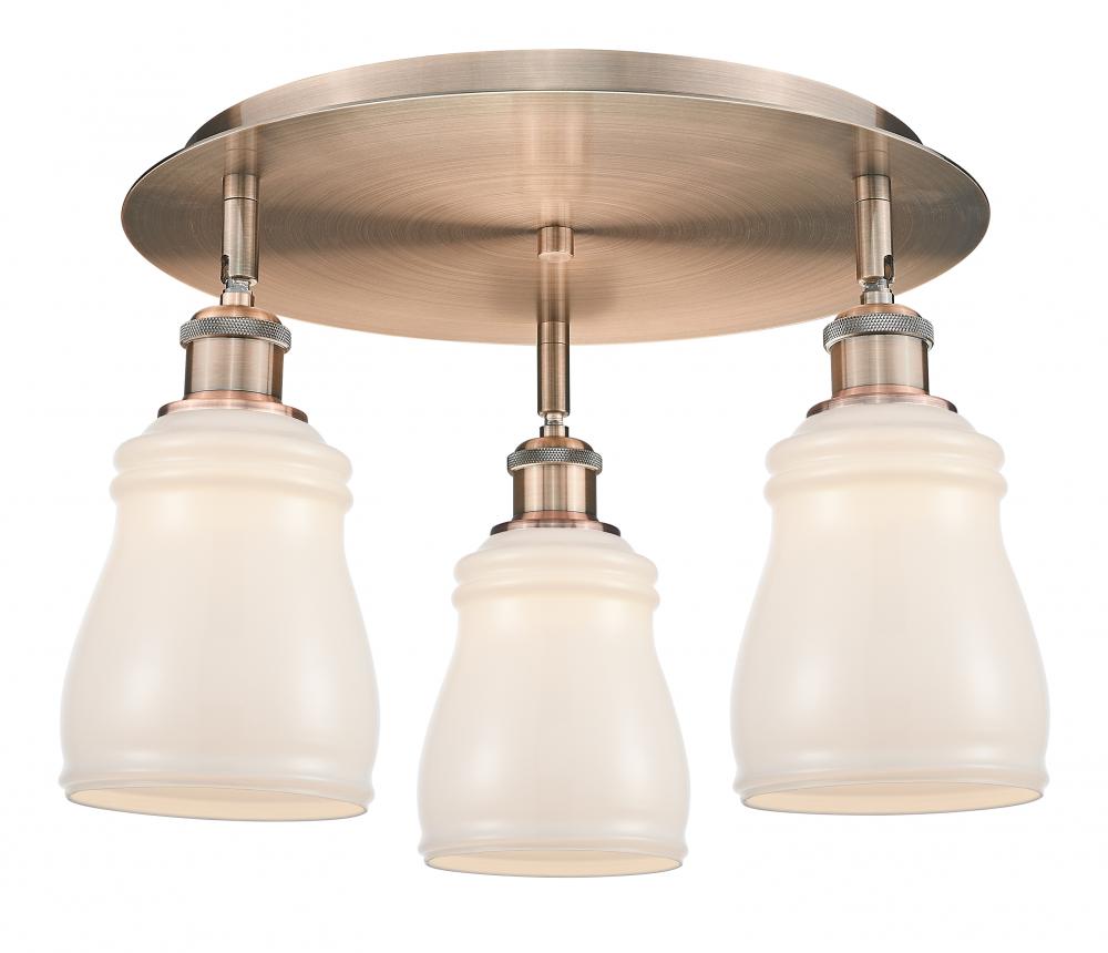 Ellery - 3 Light - 17 inch - Antique Copper - Semi-Flush Mount