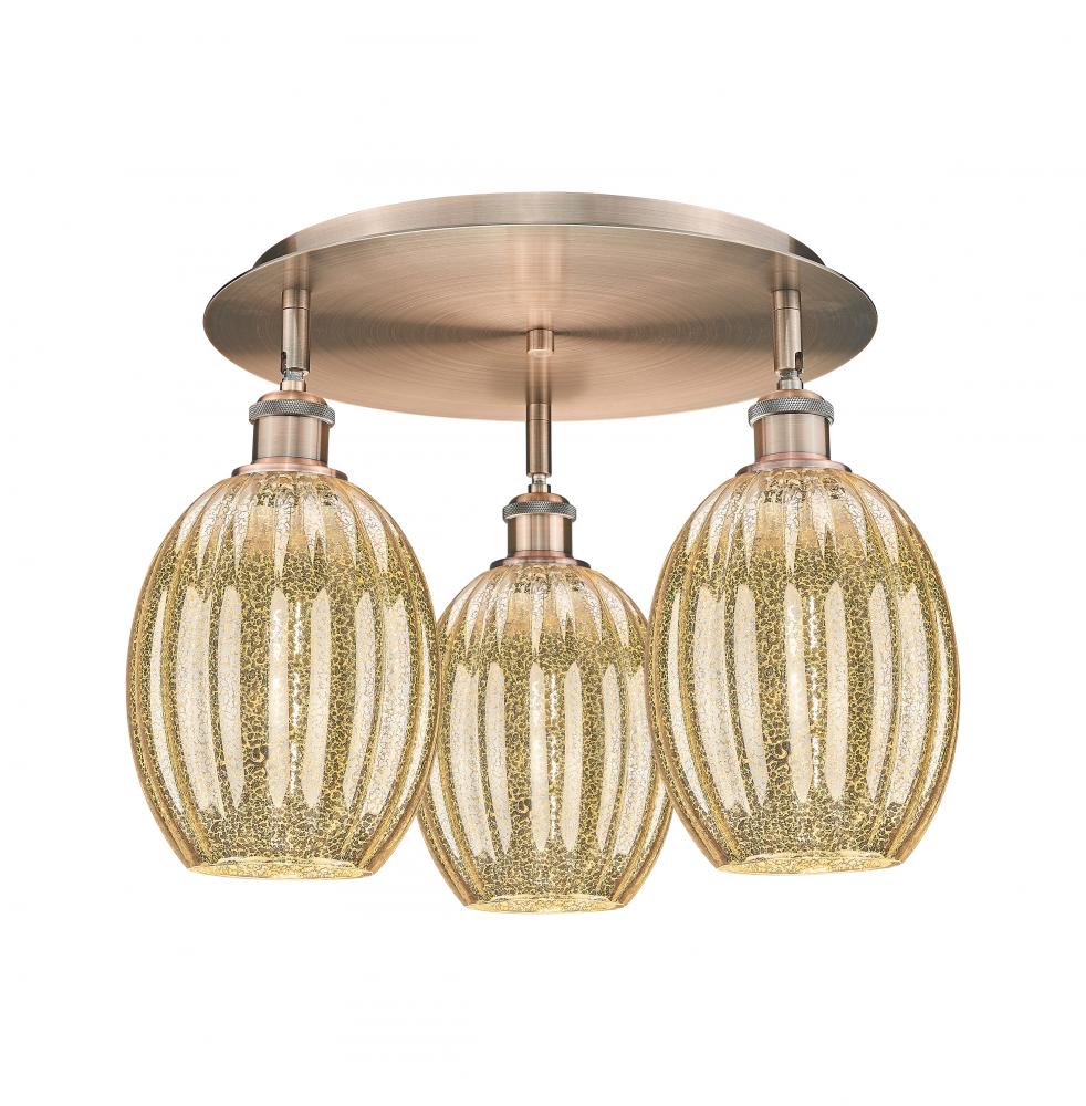 Preston Bulb - 3 Light - 18 inch - Antique Copper - Semi-Flush Mount