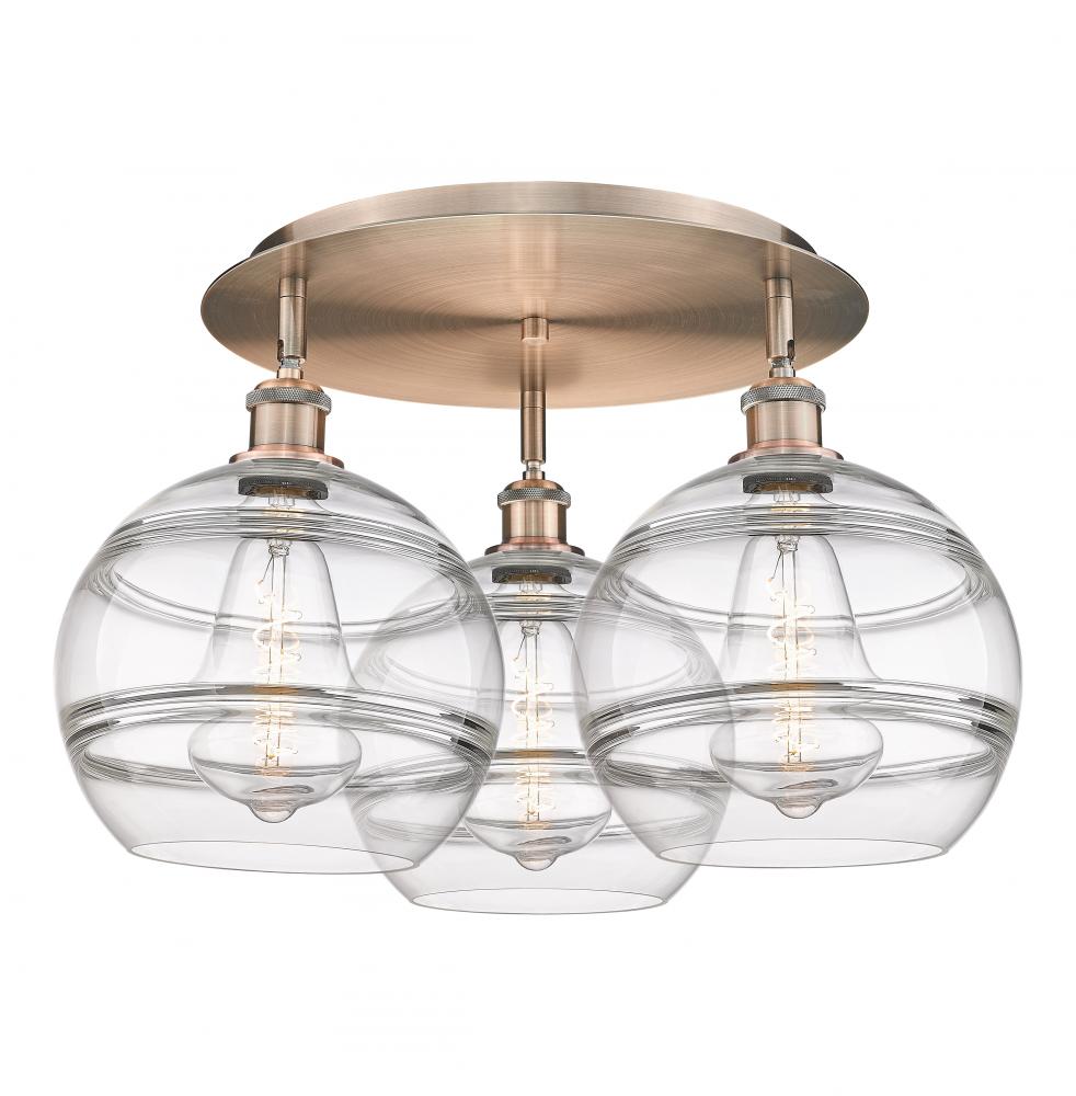 Rochester - 3 Light - 22 inch - Antique Copper - Semi-Flush Mount