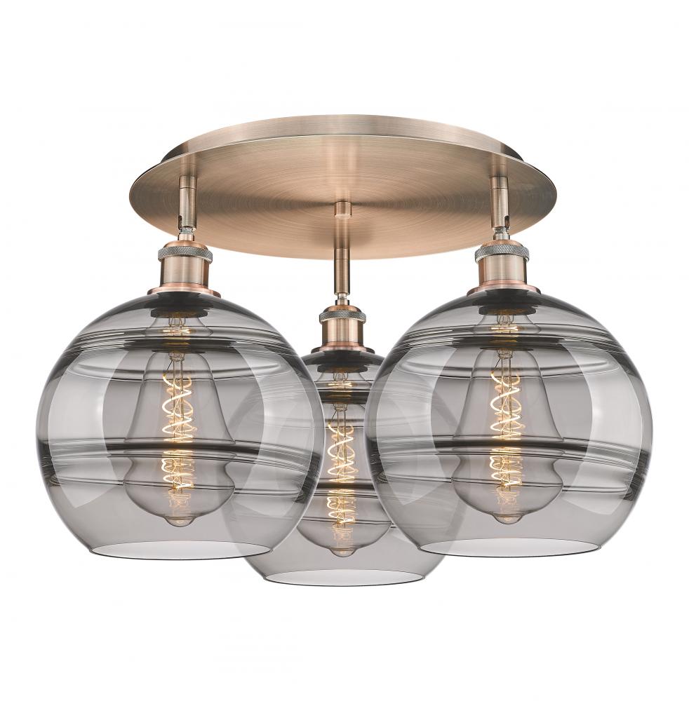 Rochester - 3 Light - 22 inch - Antique Copper - Semi-Flush Mount