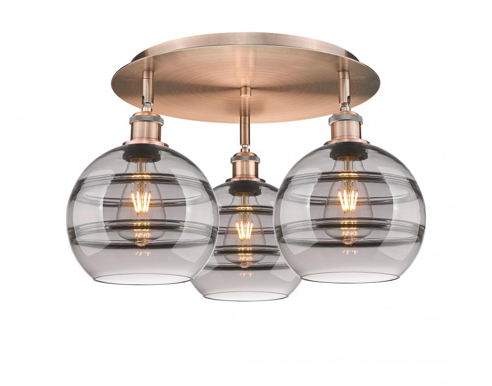 Rochester - 3 Light - 20 inch - Antique Copper - Semi-Flush Mount
