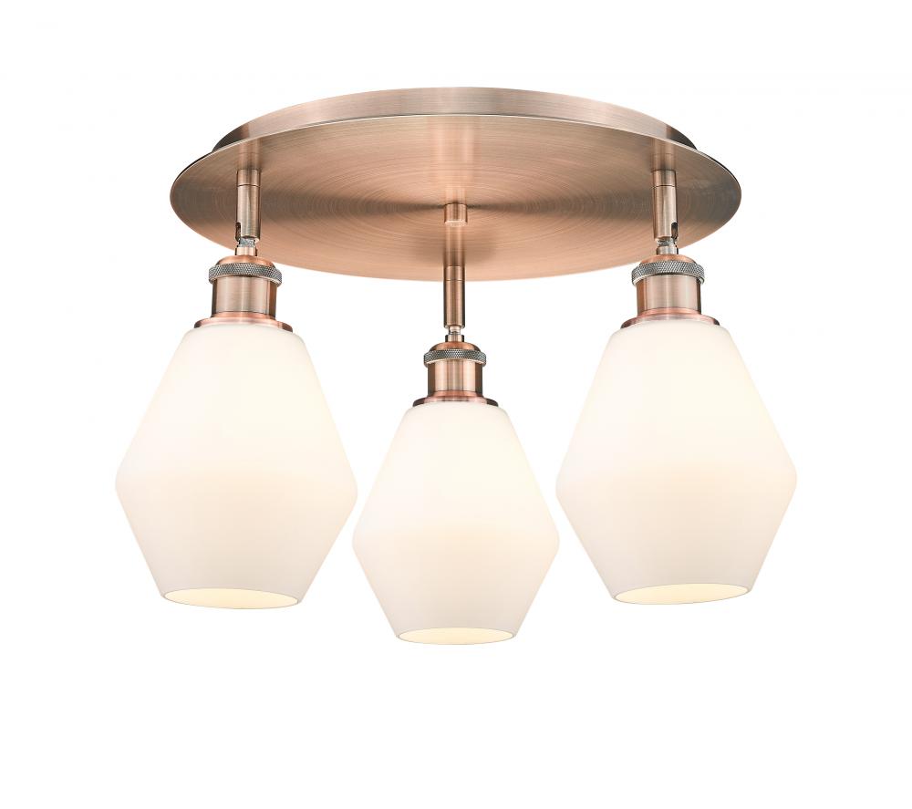 Cindyrella - 3 Light - 18 inch - Antique Copper - Semi-Flush Mount