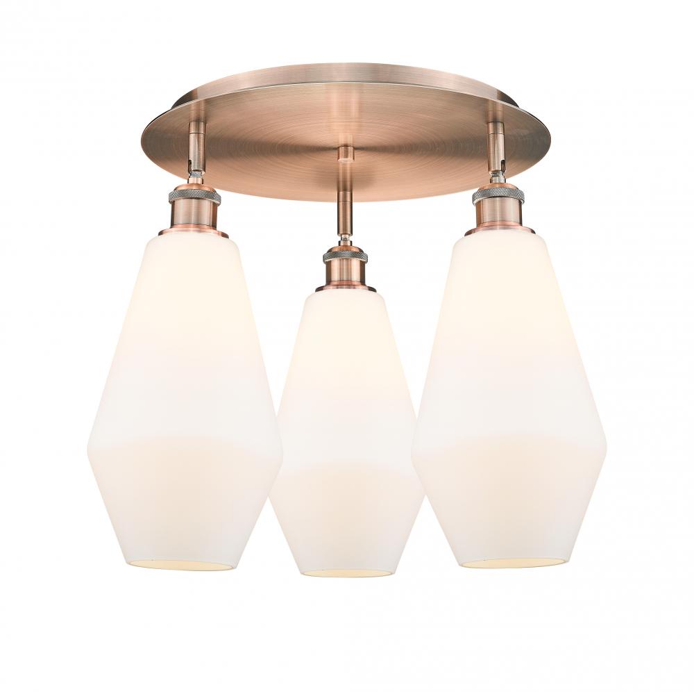 Cindyrella - 3 Light - 19 inch - Antique Copper - Semi-Flush Mount
