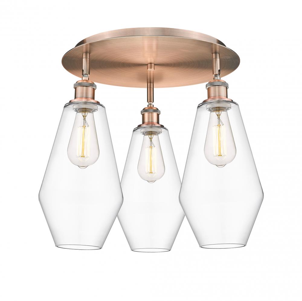 Cindyrella - 3 Light - 19 inch - Antique Copper - Semi-Flush Mount
